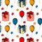 Sketched Birthday Party Presents Fabric - Multi - ineedfabric.com