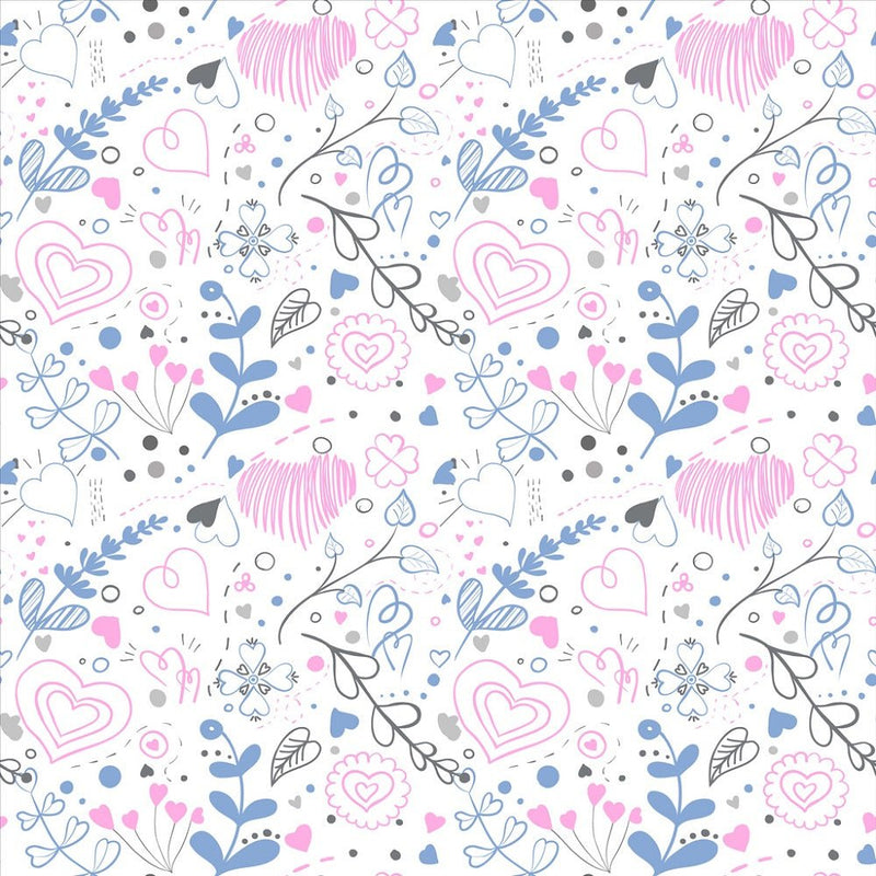 Sketched Botanicals & Hearts Fabric - ineedfabric.com