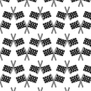 Sketched Checkered Flags Fabric - ineedfabric.com