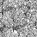 Sketched Coral Fabric - Black/White - ineedfabric.com