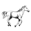 Sketched Horse Fabric Panel - ineedfabric.com