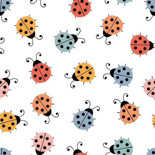 Sketched Ladybug Fabric - ineedfabric.com