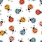 Sketched Ladybug Fabric - ineedfabric.com