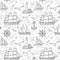 Sketched Marine Scene Fabric - ineedfabric.com