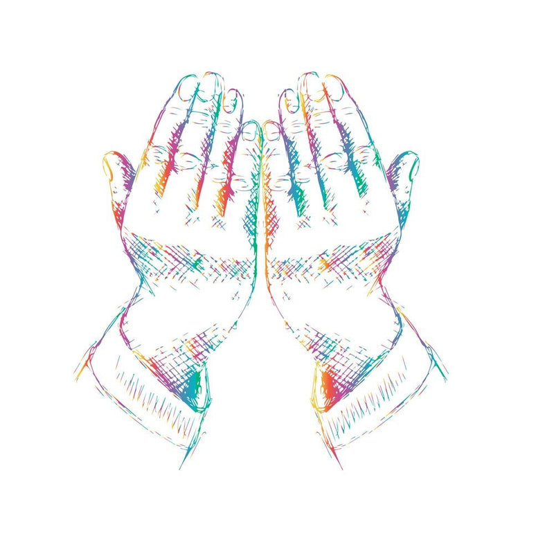 Sketched Praying Hands Fabric Panel - ineedfabric.com