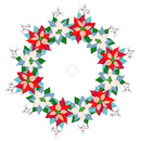 Sketched Red & White Poinsettias Tree Skirt Fabric Panel - ineedfabric.com