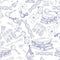 Sketched Science Allover Fabric - Purple - ineedfabric.com