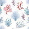 Sketched Watercolor Coral Fabric - ineedfabric.com