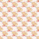 Sleeping Cat on Striped Fabric - Pink - ineedfabric.com