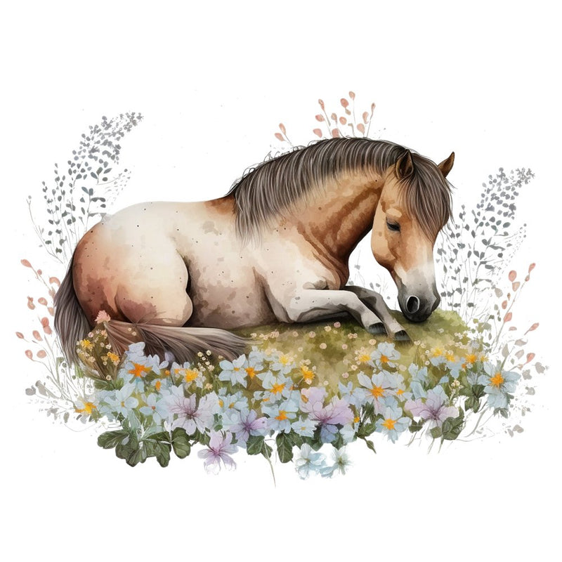 Sleepy Horse Fabric Panel - ineedfabric.com