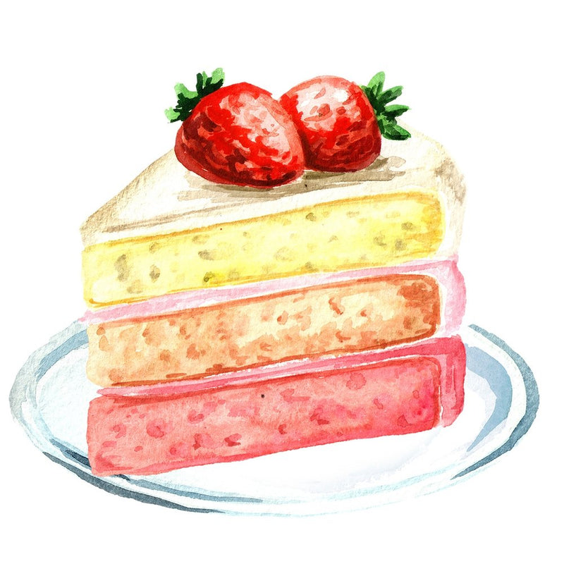 Slice Of Strawberry Cake Fabric Panel - ineedfabric.com