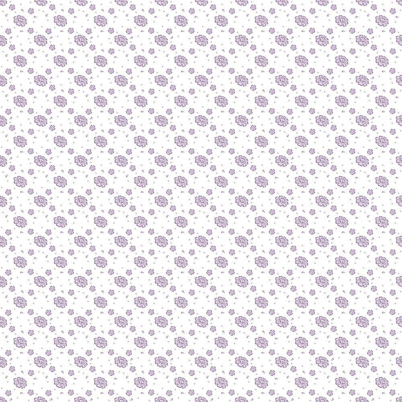 Small Flowers Fabric - White - ineedfabric.com