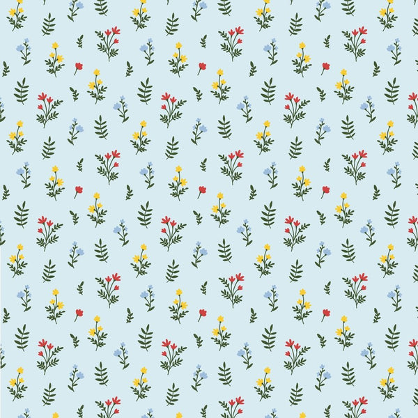Small Flowers Of The Meadow Fabric - Blue - ineedfabric.com