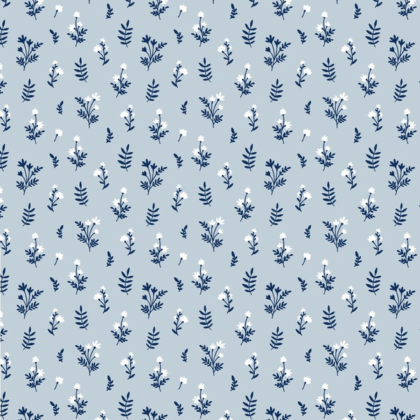 Small Flowers Of The Meadow Fabric - Light Blue - ineedfabric.com