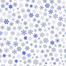 Small Snowflakes Fabric - Blue/Gray - ineedfabric.com