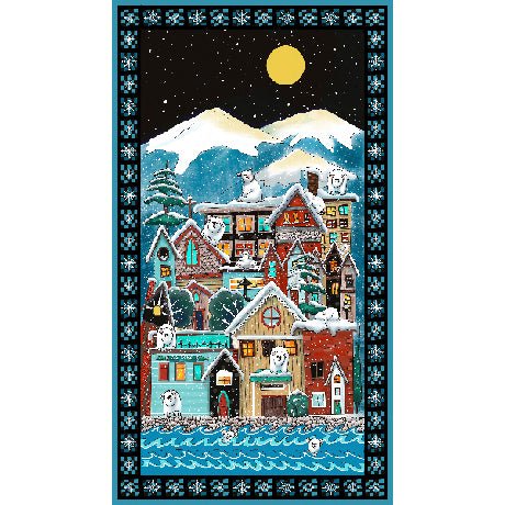 Snow Bear Village Snow Bear Village Fabric Panel - 24" - ineedfabric.com