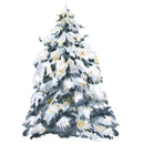 Snow-Covered Christmas Tree Fabric Panel - ineedfabric.com