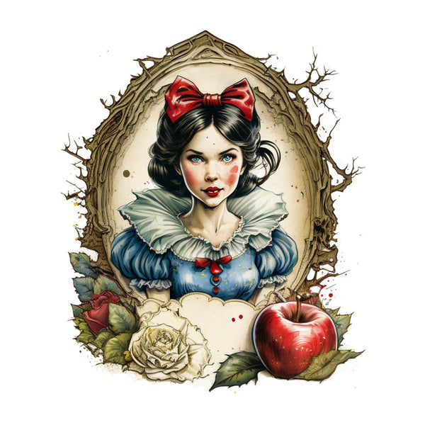 Snow White Portrait 1 Fabric Panel - ineedfabric.com