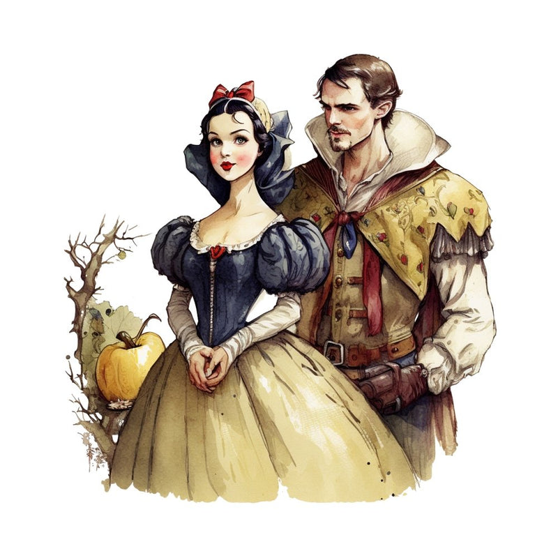 Snow White & The Prince 4 Fabric Panel - ineedfabric.com