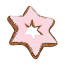 Snowflake Cookie Fabric Panel - Pink - ineedfabric.com