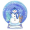 Snowman in Snow Globe Fabric Panel - Blue - ineedfabric.com