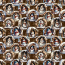 Snowmen In Doorframe Fabric - ineedfabric.com