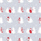 Snowmen in Red Sweaters with Trees Fabric - ineedfabric.com