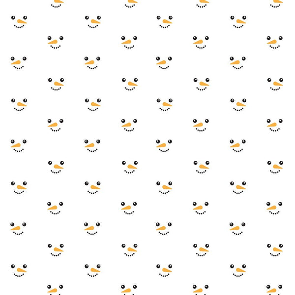 Snowmen Smiling Faces Fabric - ineedfabric.com