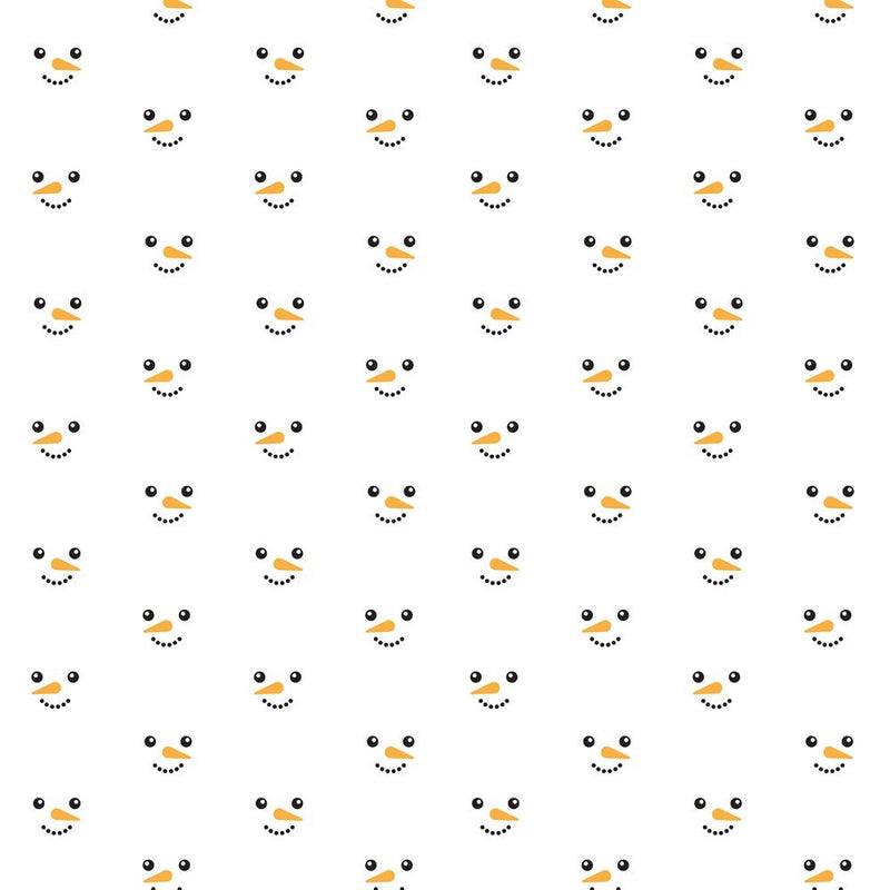 Snowmen Smiling Faces Fabric - ineedfabric.com