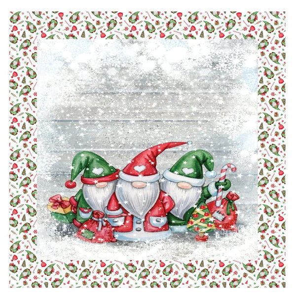 Snowy Christmas Gnomes Pillow Panels - ineedfabric.com