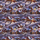 Snowy Christmas Night Village Fabric - ineedfabric.com