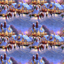 Snowy Christmas Street Fabric - ineedfabric.com