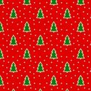 Snowy Christmas Tree Fabric - Red - ineedfabric.com