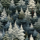 Snowy Winter Forest Pattern 7 Fabric - ineedfabric.com