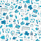 Soccer Elements Fabric - Blue/White - ineedfabric.com