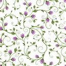 Soft Purple Rosebuds on Vines Fabric - White - ineedfabric.com