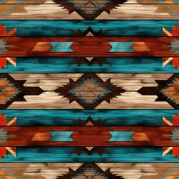 Southwestern Wood Planks Pattern 1 Fabric - ineedfabric.com