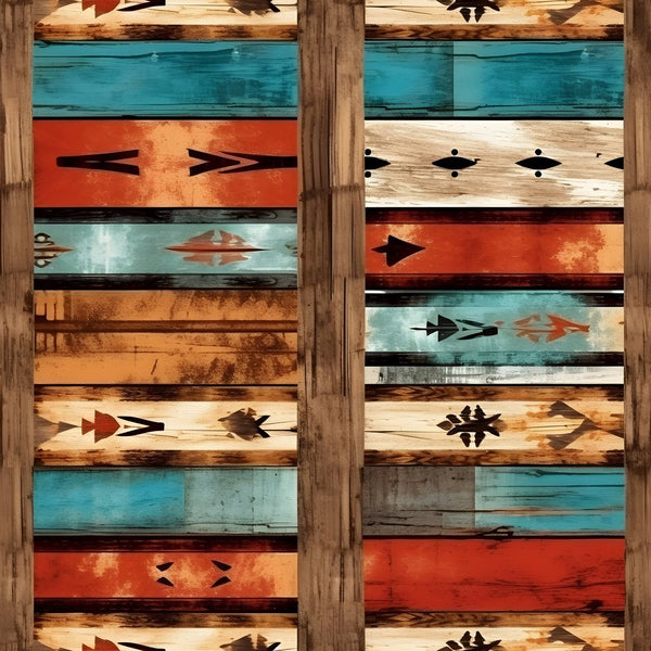 Southwestern Wood Planks Pattern 4 Fabric - ineedfabric.com