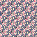 Space Girls Astronauts Fabric - Blue - ineedfabric.com