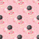Space Girls Astronauts Fabric - Pink - ineedfabric.com