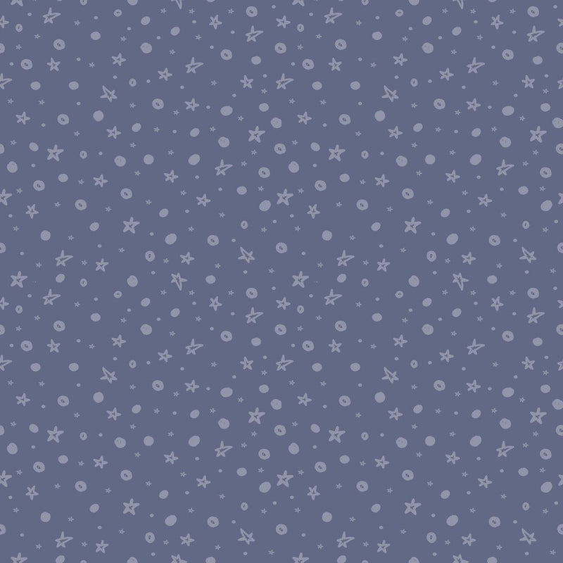 Space Girls Stars Fabric - Navy - ineedfabric.com