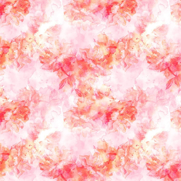 Splash Of Paint Watercolor Roses Fabric - Pink - ineedfabric.com