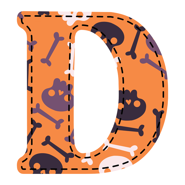 Spooky Letter ''D'' Fabric Panel - ineedfabric.com