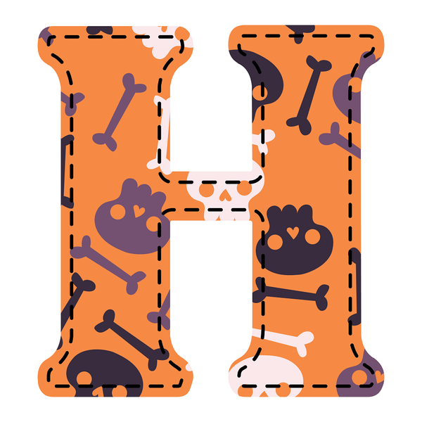 Spooky Letter ''H'' Fabric Panel - ineedfabric.com