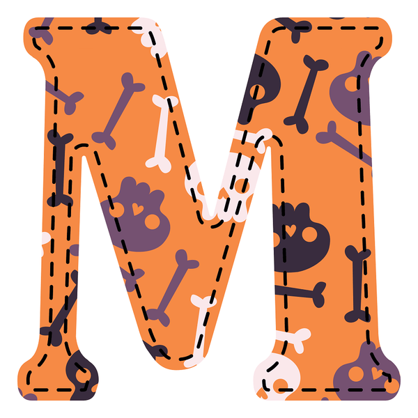 Spooky Letter ''M'' Fabric Panel - ineedfabric.com