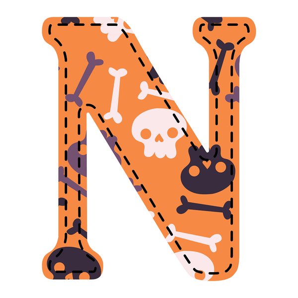 Spooky Letter ''N'' Fabric Panel - ineedfabric.com