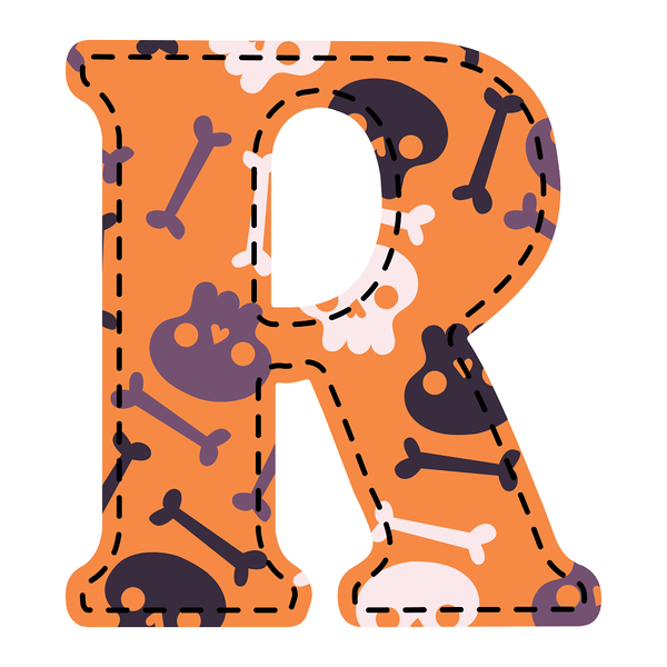 Spooky Letter ''R'' Fabric Panel - ineedfabric.com