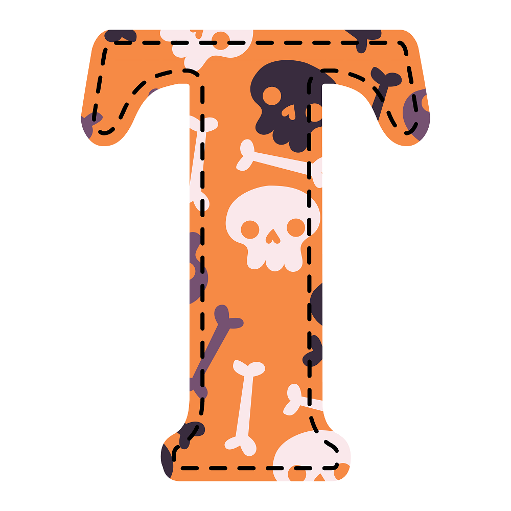 Spooky Letter ''T'' Fabric Panel – ineedfabric.com