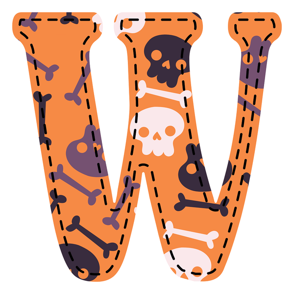 Spooky Letter ''W'' Fabric Panel - ineedfabric.com