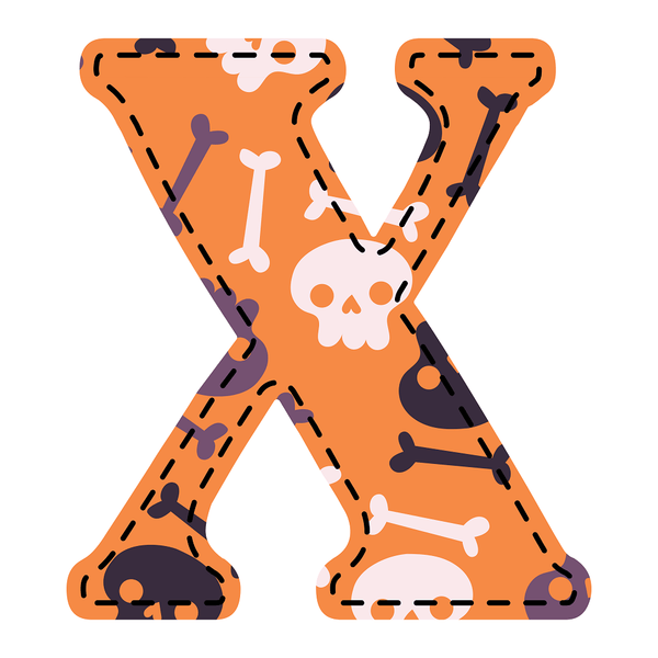 Spooky Letter ''X'' Fabric Panel - ineedfabric.com